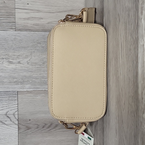 Valentino Orlandi Taupe Small Camera Bag Studded Crossbody Vegan‎ Leather NEW - Picture 2 of 14